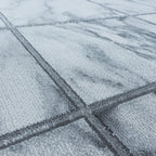 Modern floor rug - Marble Box Grey/Silver