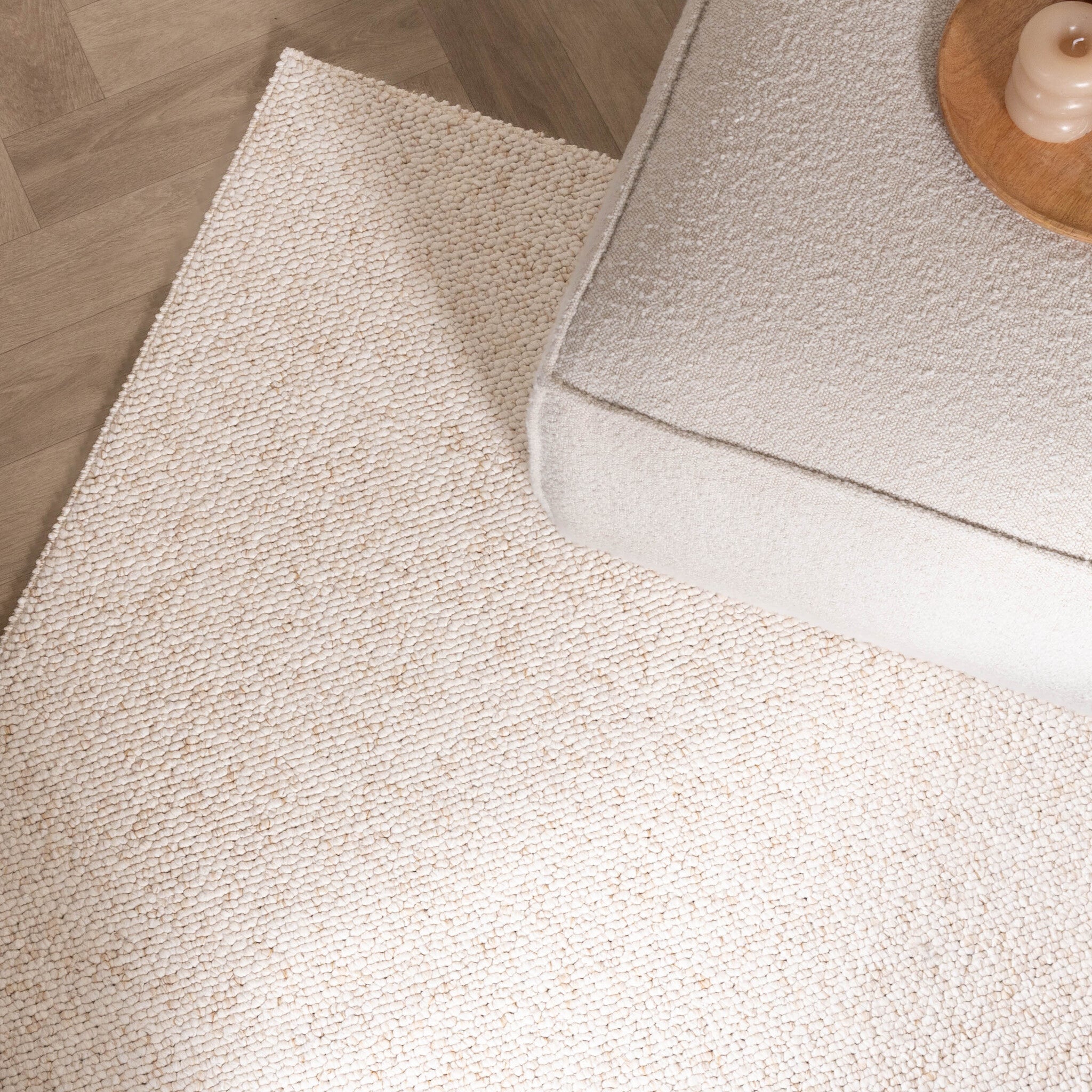 Washable Rug - Bruno Cream/White