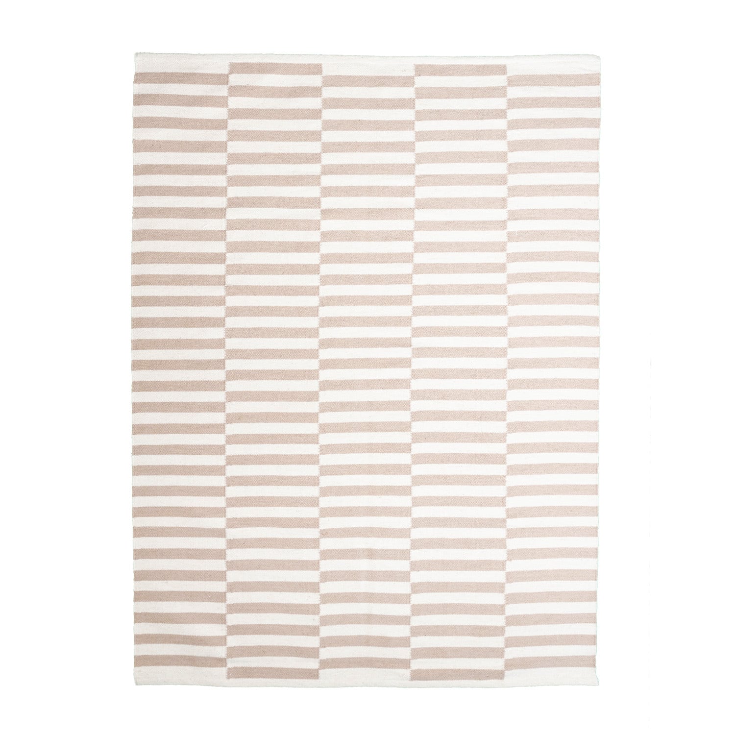 Striped Modern Rug - Dazzle Blocks Beige/White