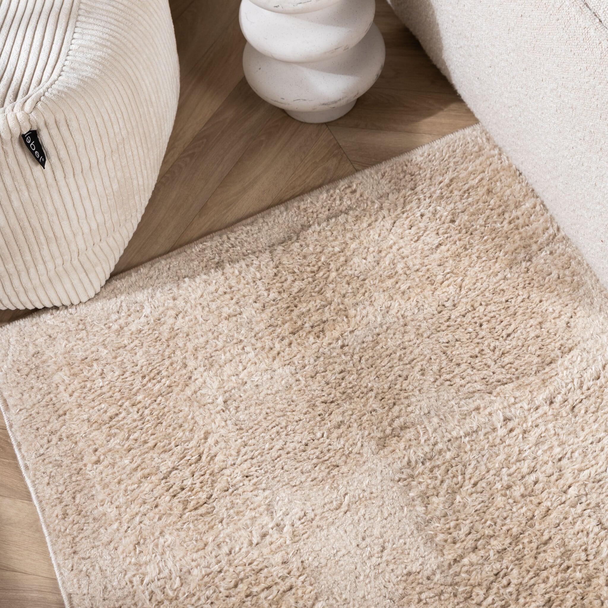 Scandinavian rug - Lova Border Beige