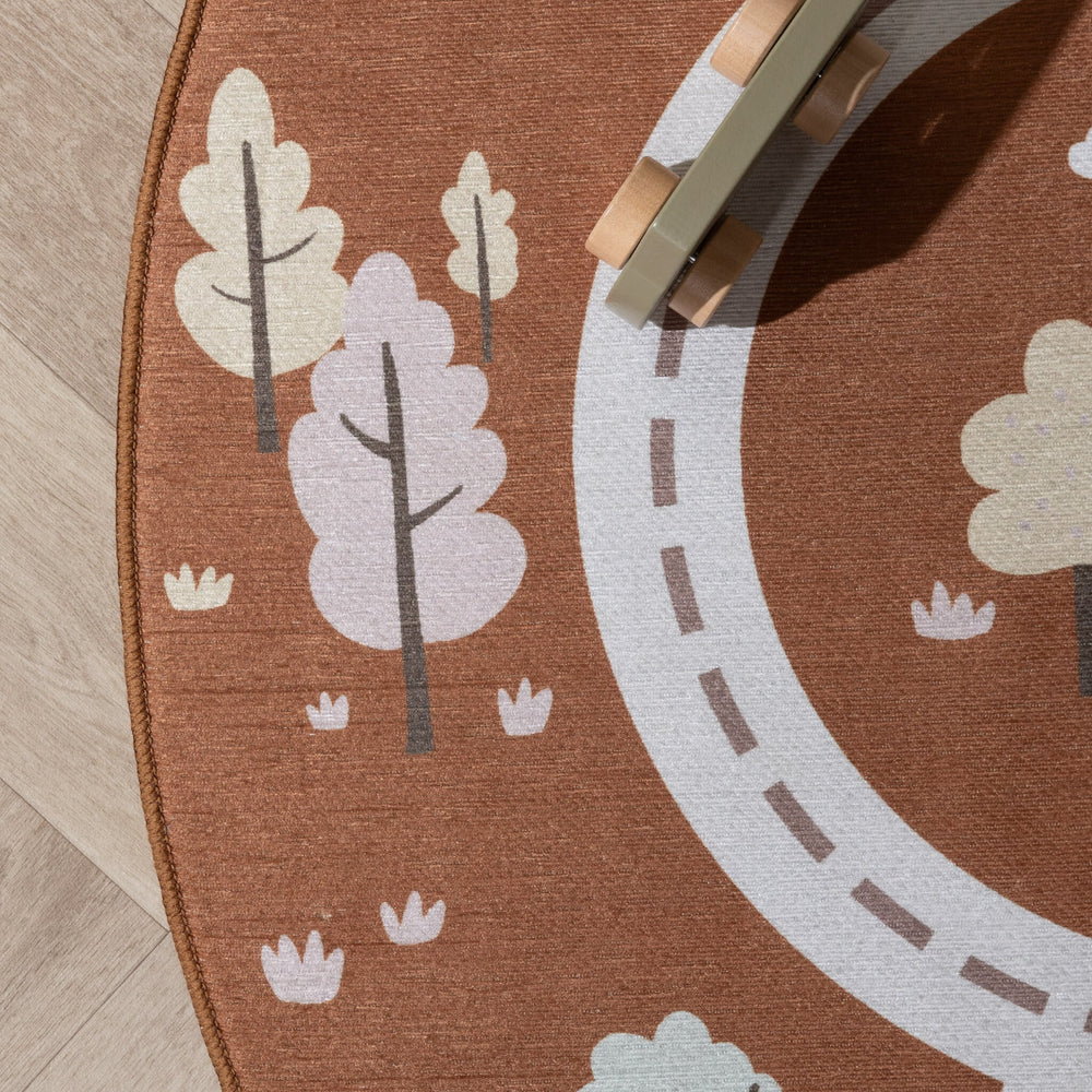 Round Play Rug Car - Rocky Ride Terra
