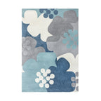 Floral Floor Rug - Zeso Floral Blue/Grey