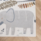 Washable Kids Rug - Mace Animals Cream