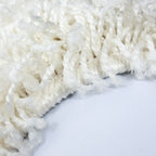 Round High-Pile Rug - Life Cream/White