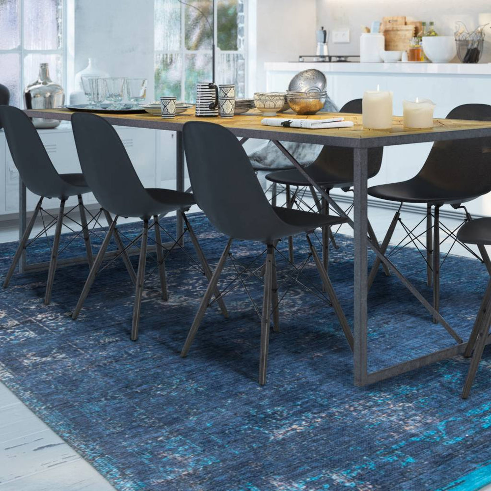 Vintage floor rug - The Fading World Blue Night 8254