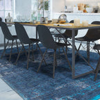 Vintage floor rug - The Fading World Blue Night 8254