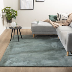 Soft Low-Pile Rug - Cozy Green