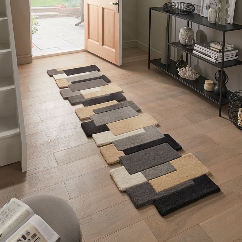 Abstract runner - Stracto Collage Black/Beige