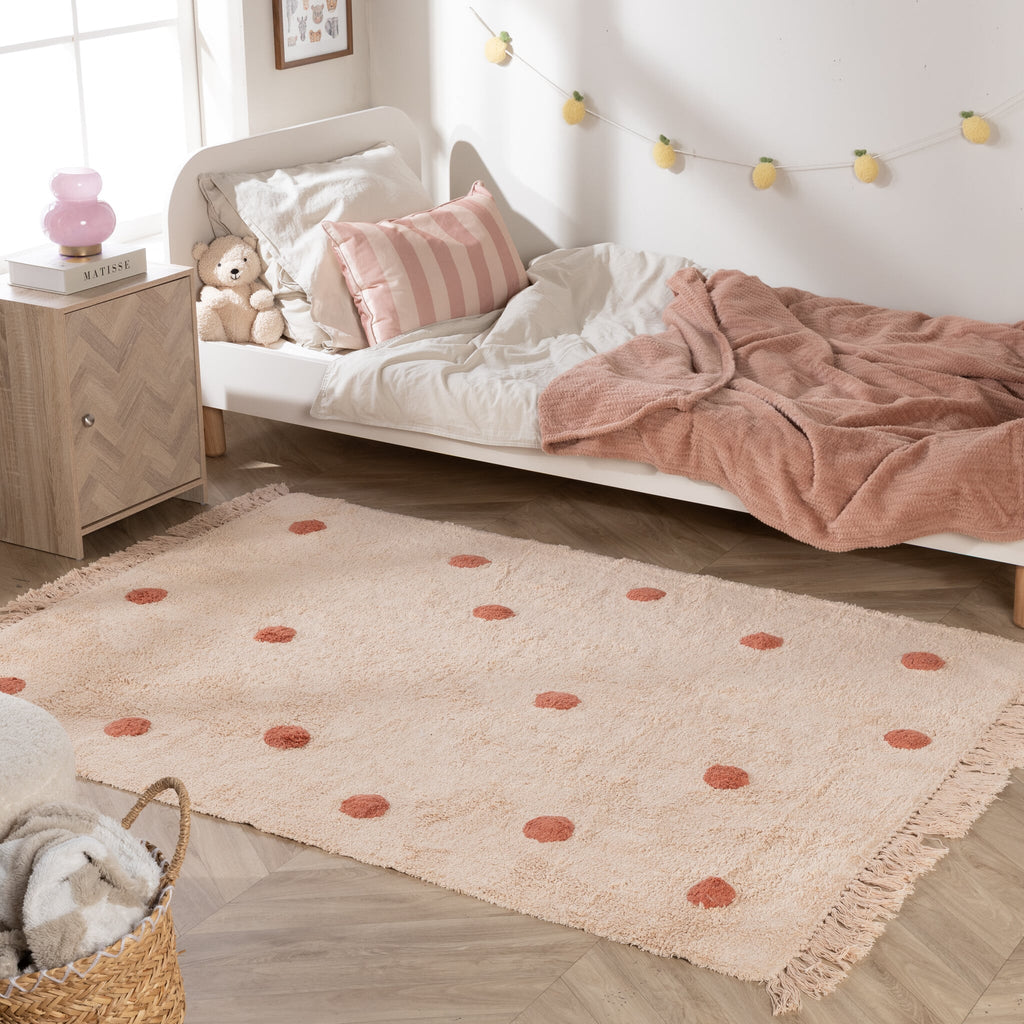 Kids Room Rug – Lou Dots Terracotta
