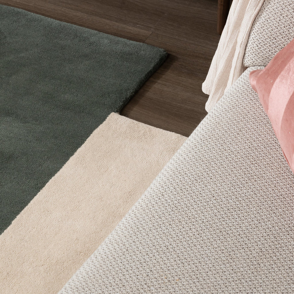 Wool Abstract Rug – Jules Creme/Green
