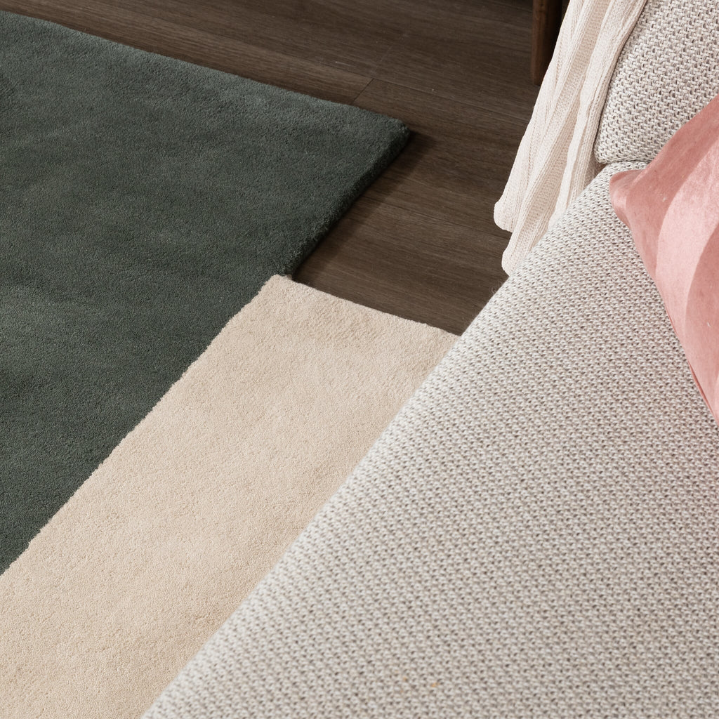 Wool Abstract Rug – Jules Creme/Green