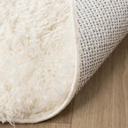 Oval Shaggy Rug - Blaze Cream/White