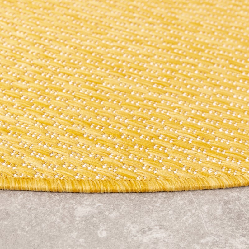 Round Outdoor Rug - Costa Ochre Yellow