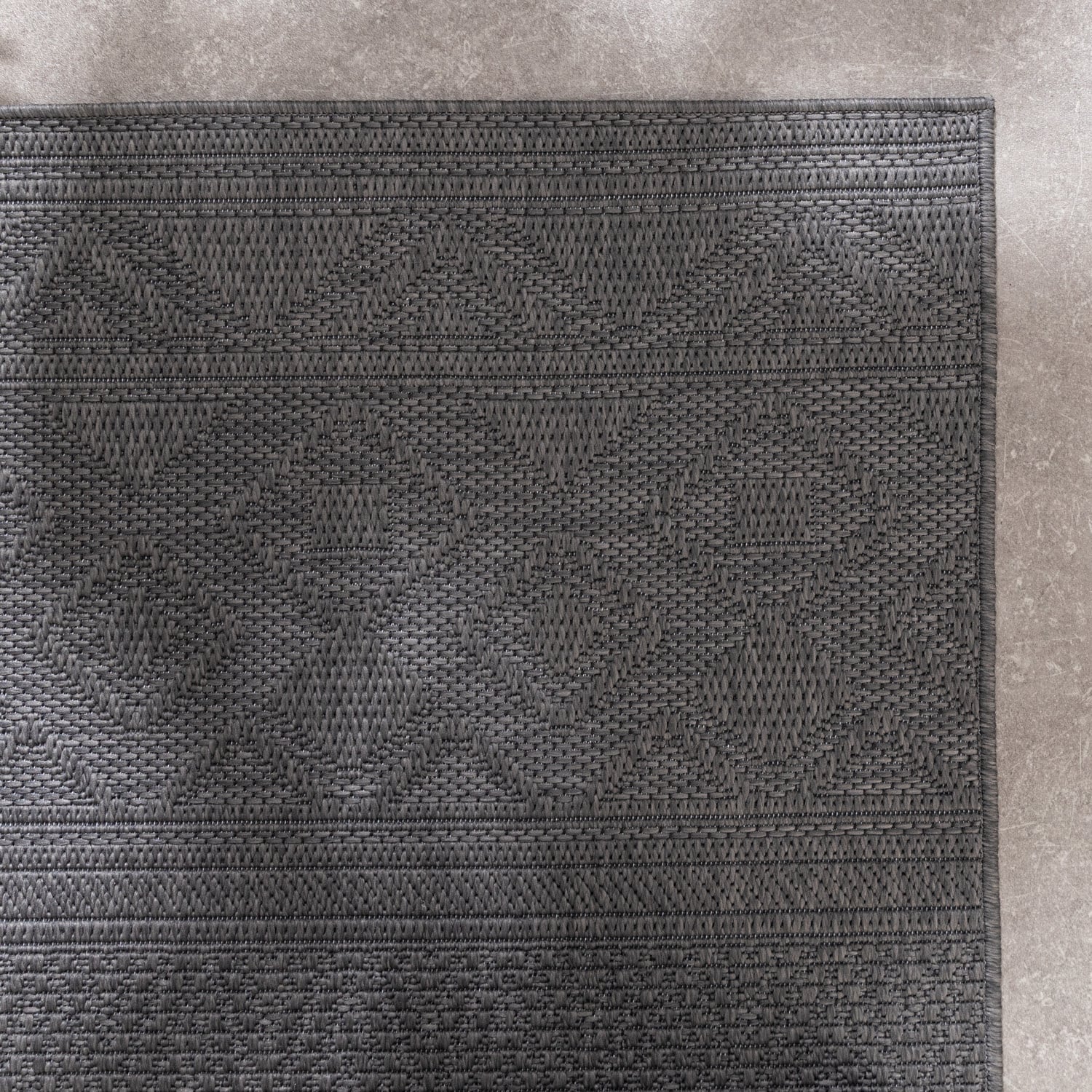 Indoor Outdoor Rug - Dunes Geo Anthracite