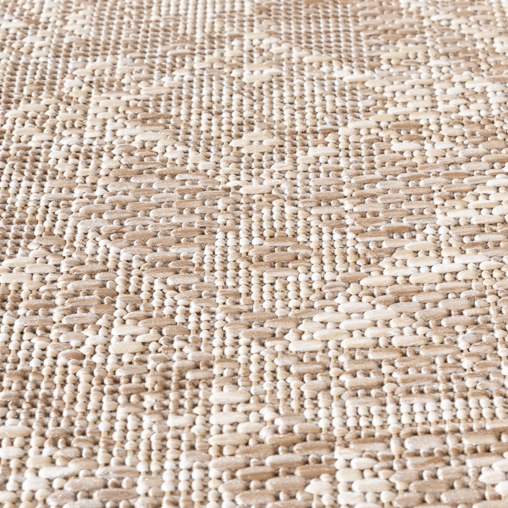 Round Jute Outdoor Rug - Atlas Aztec Brown/Cream