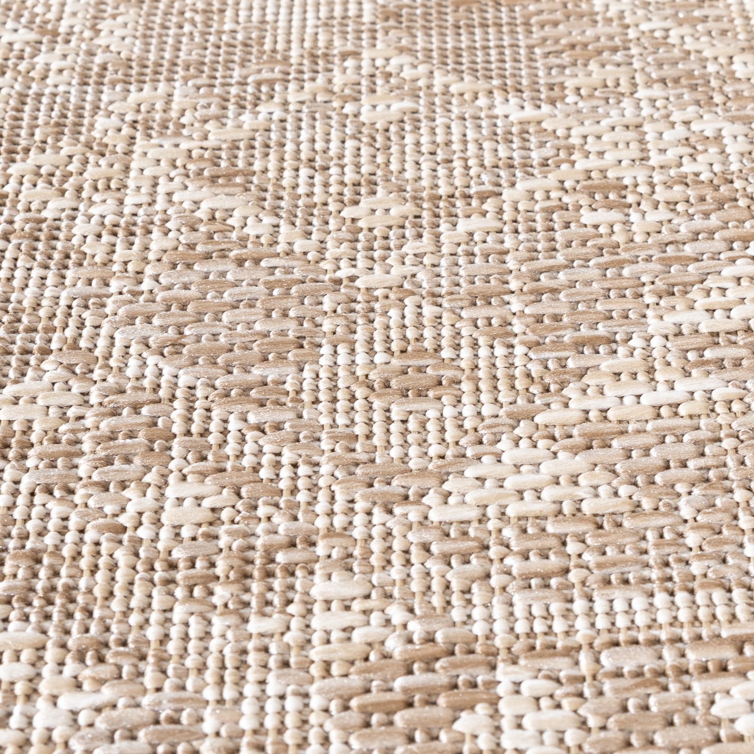 Round Jute Outdoor Rug - Atlas Aztec Brown/Cream