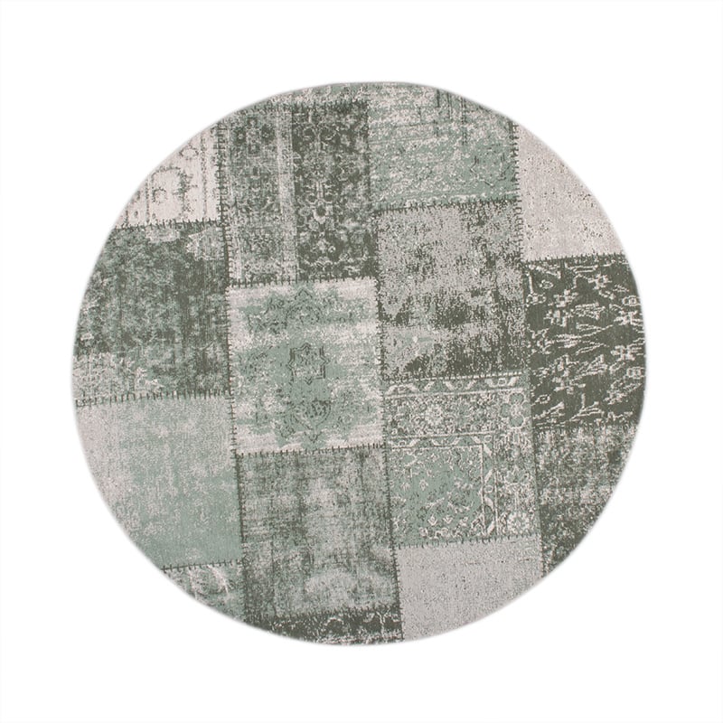 Round Patchwork Rug - Dreams Green