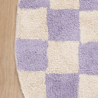Round Retro Rug - Gambit Lilac/White