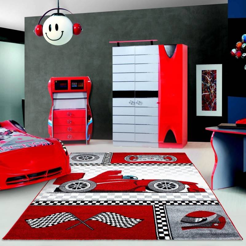 Children's Floor Rug - Mila Car Red