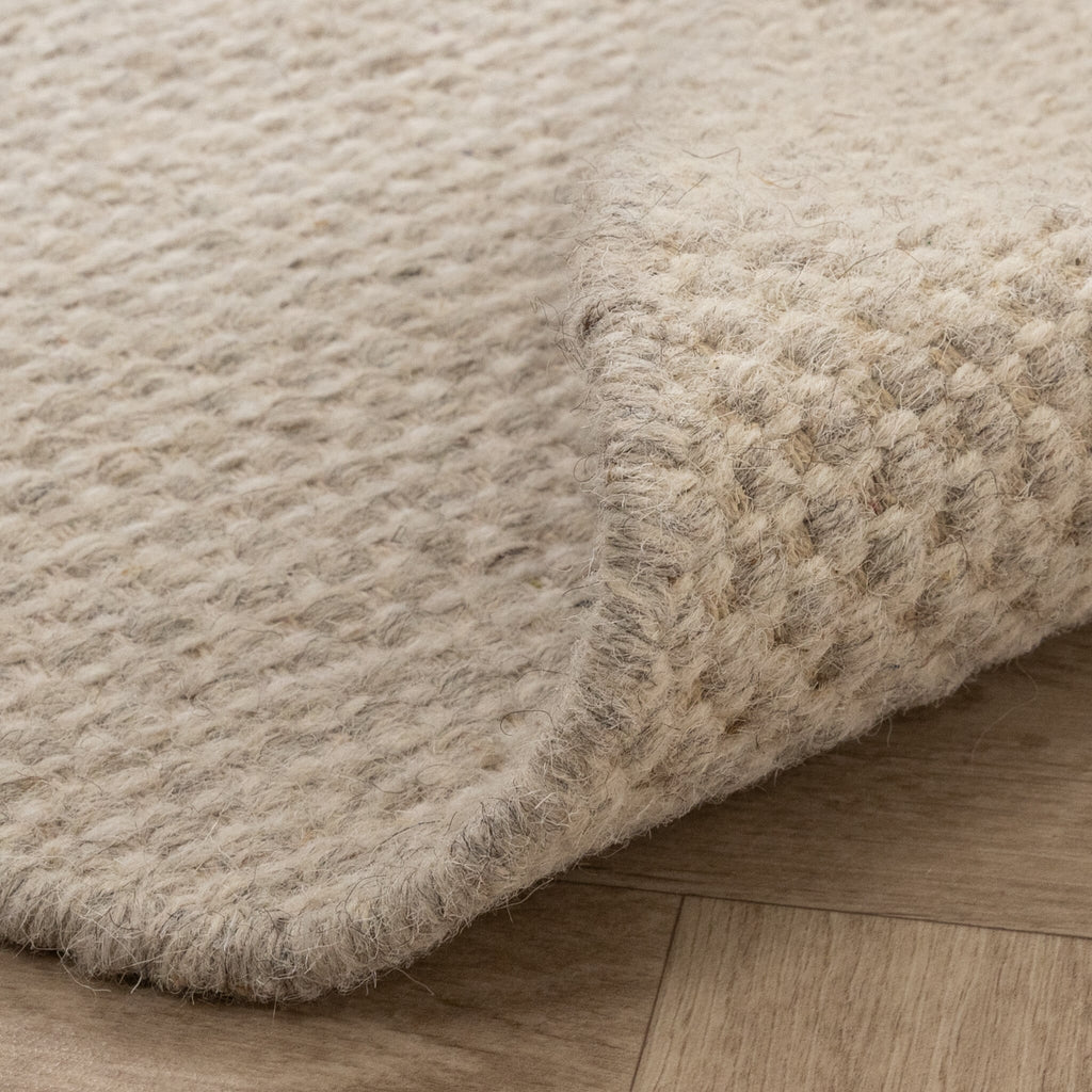 Round Wool Rug - Bliss Cream/White