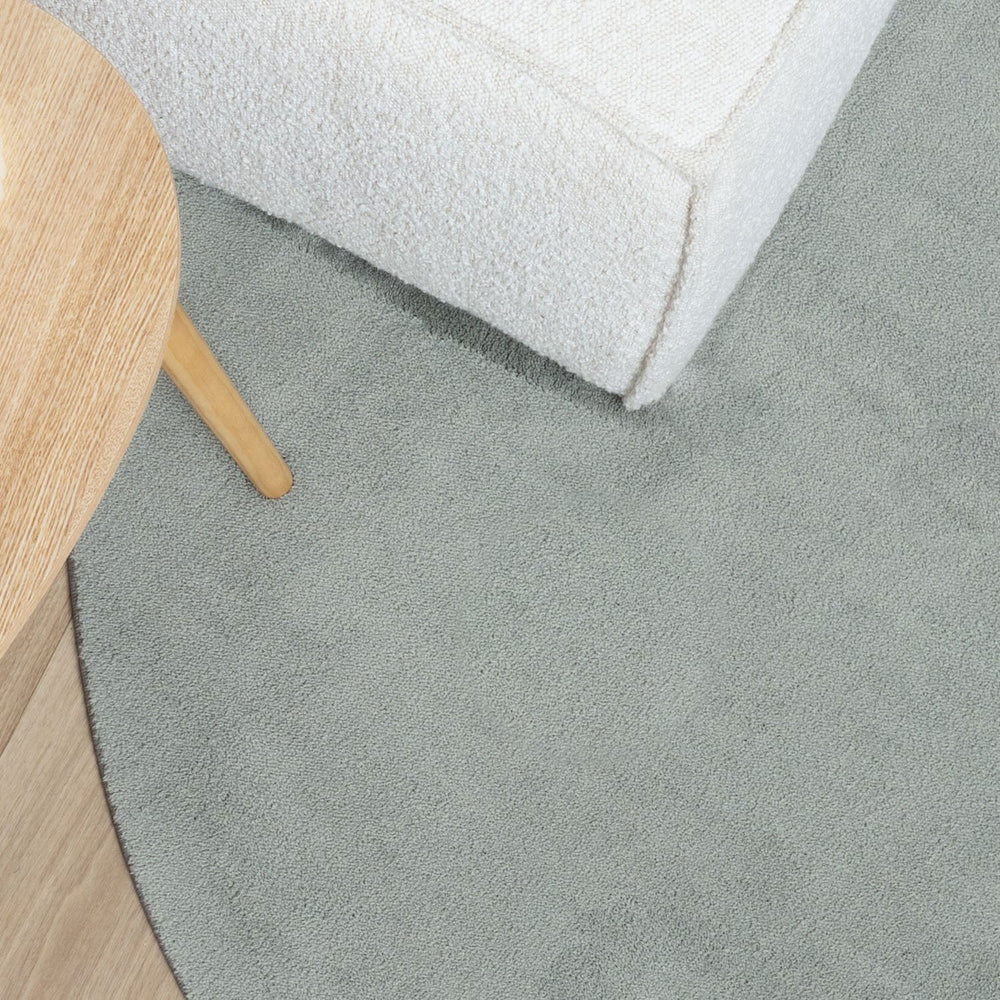Round Washable Rug - Vivid Green