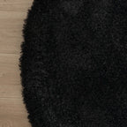 Round Shaggy Rug - Blaze Black