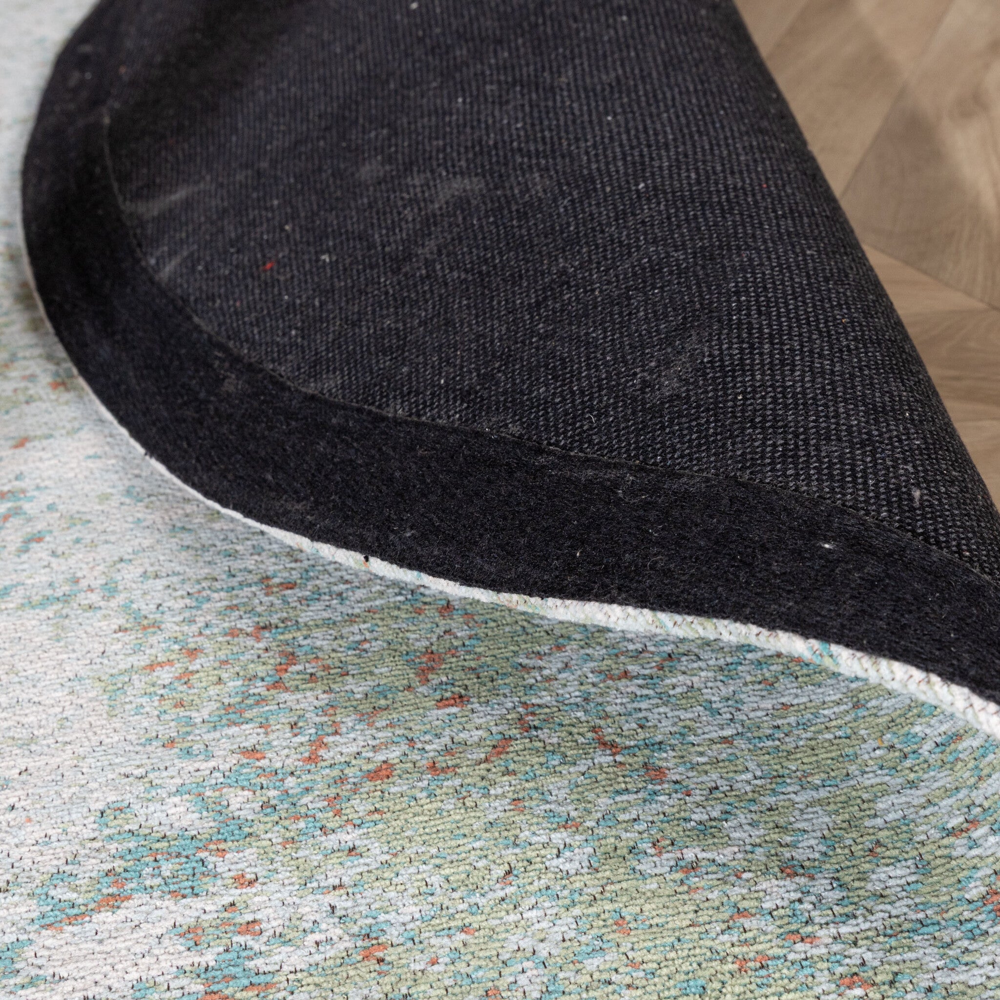 Round Abstract Rug – Candice Mint