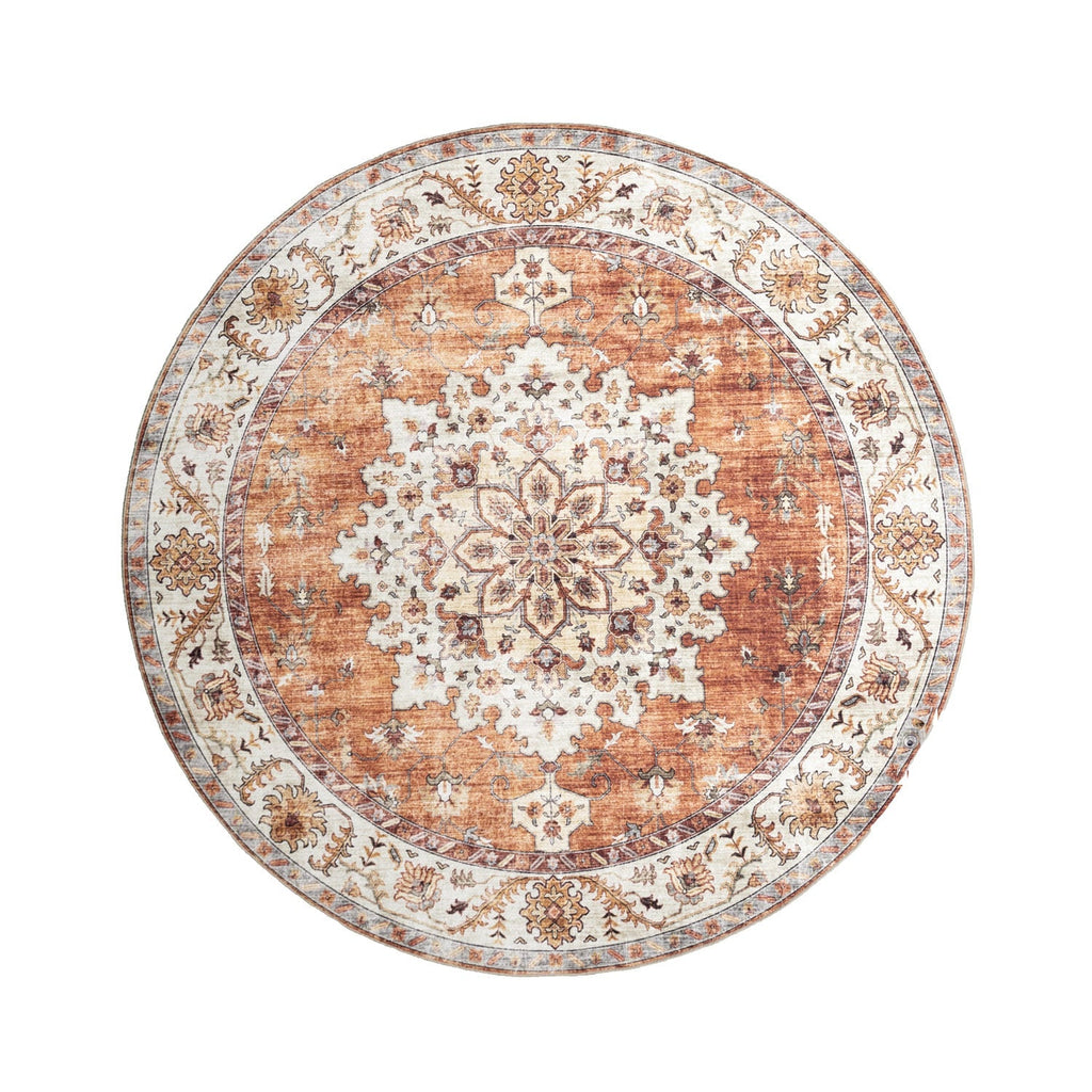 Round Vintage Outdoor Rug - Santo Medallion Terra