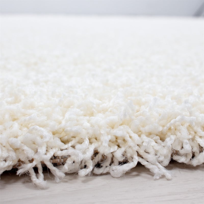 High-pile Floor Rug - Sade Cream/White