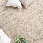 High Pile Wool Rug - Royal Cream/Taupe