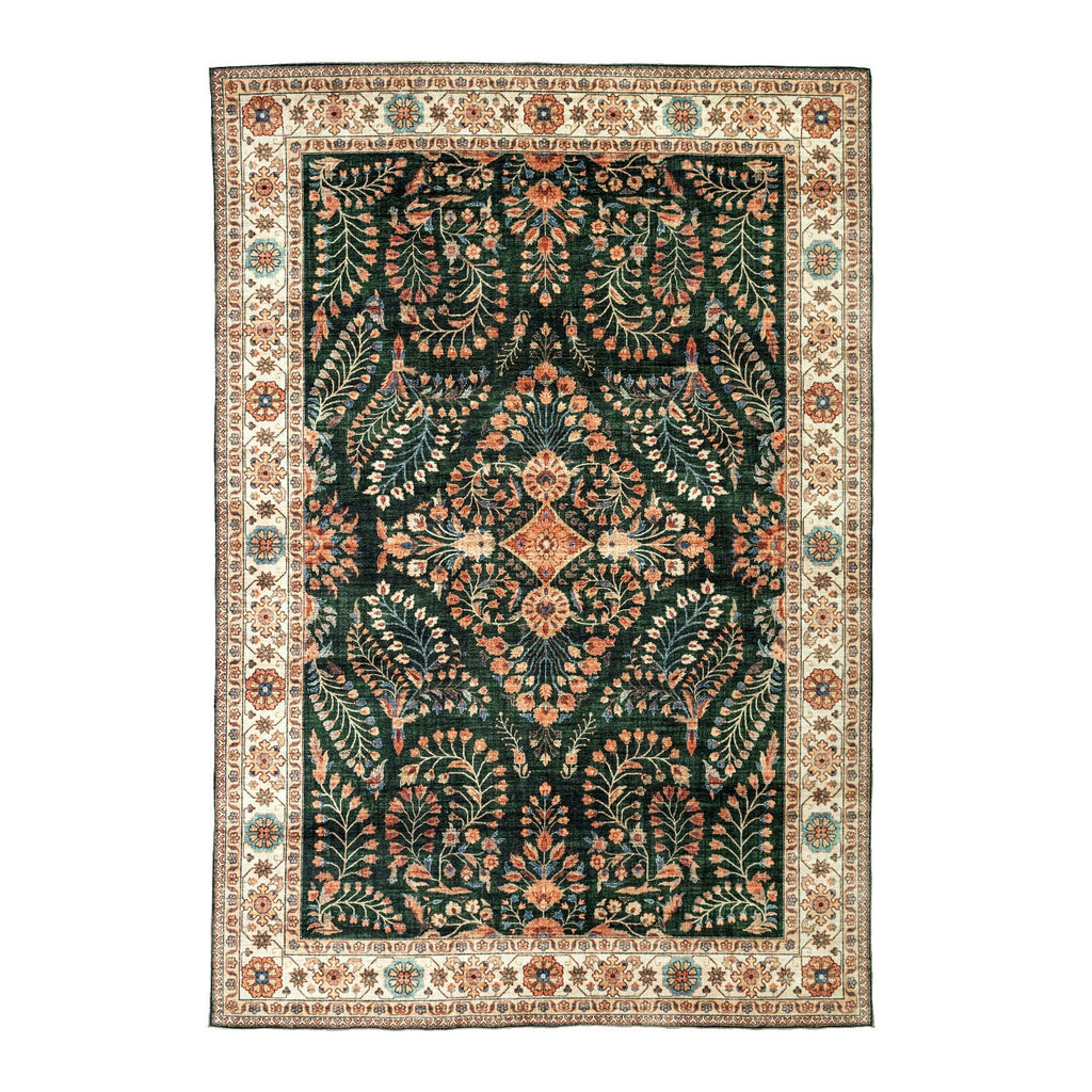 Vintage Outdoor Rug - Santo Flora Dark Green