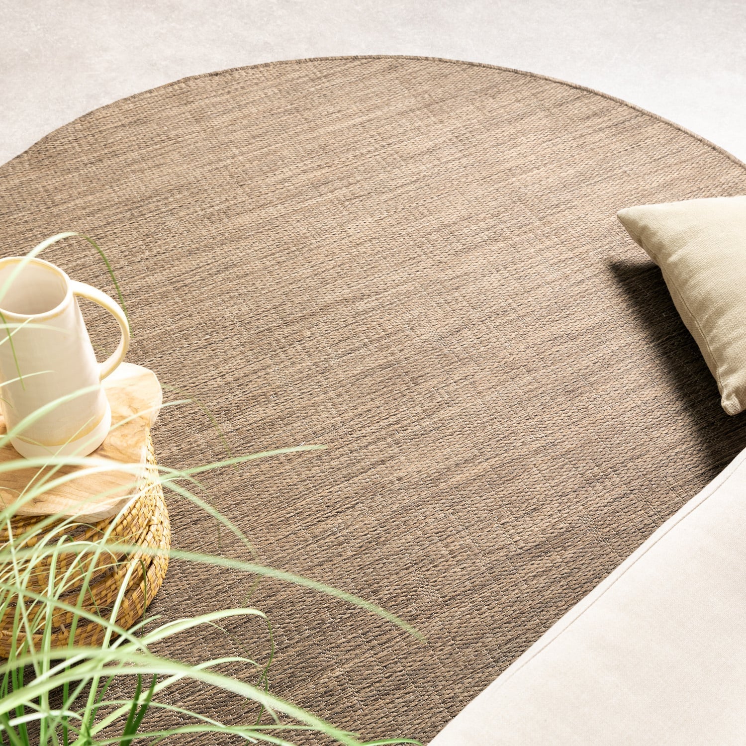 Round Outdoor Rug - Malta Melange Natural
