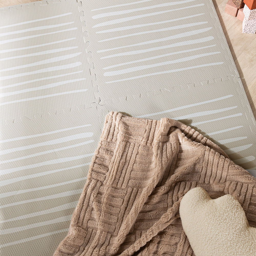 Foam Puzzle Mat – Alfie Stripes Grey/Beige