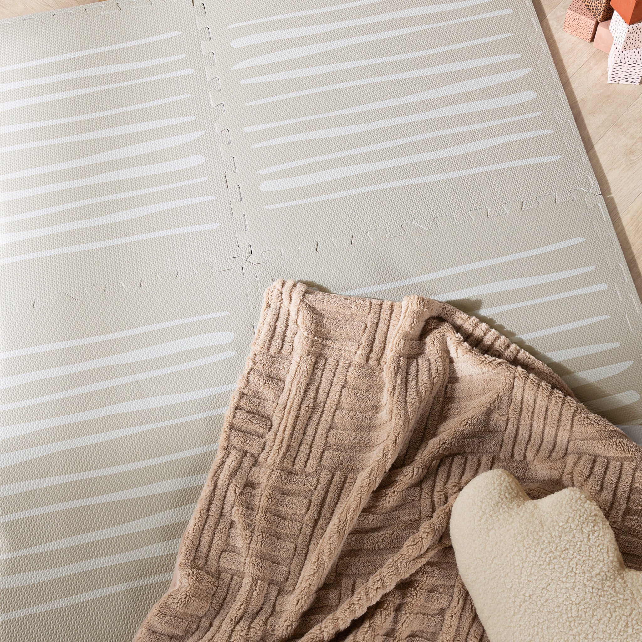 Foam Puzzle Mat – Alfie Stripes Grey/Beige