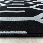 Modern Rug - Streaky Pattern Black/White