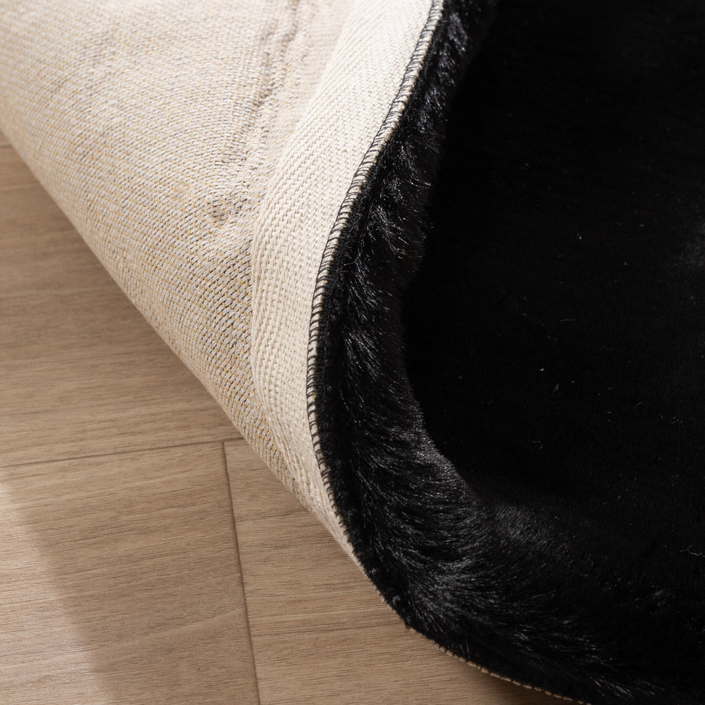 Round High Pile Rug - Comfy Supreme Black