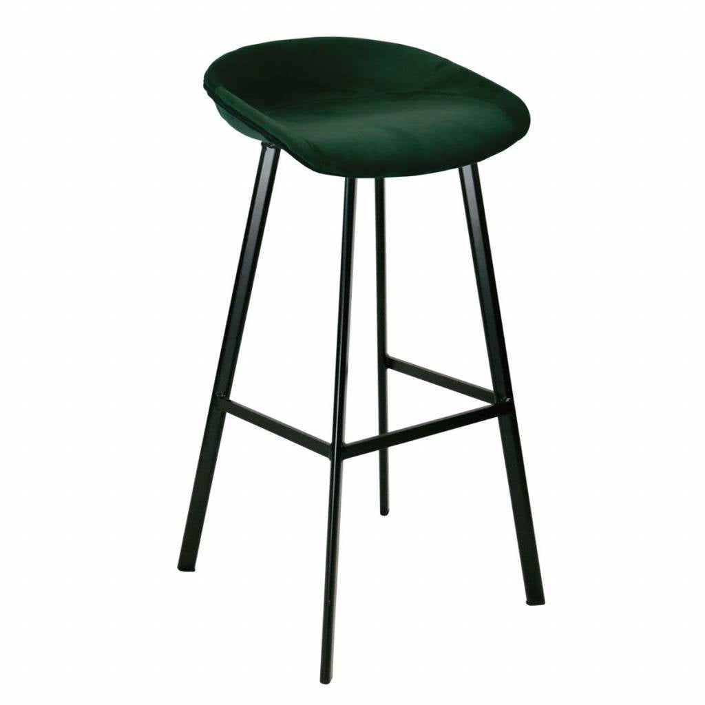 Velvet bar stool - Green