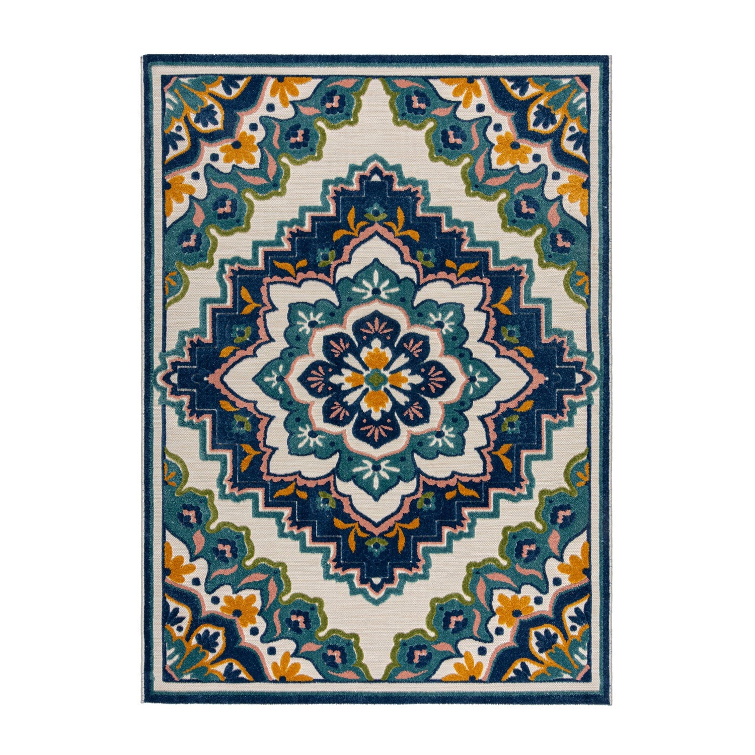 Indoor and Outdoor Rug - Batio Floral Blue/Green