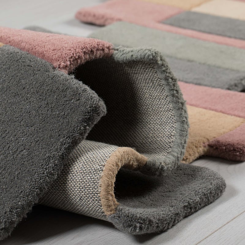 Abstract Floor Rug - Stracto Collage Pink/Beige