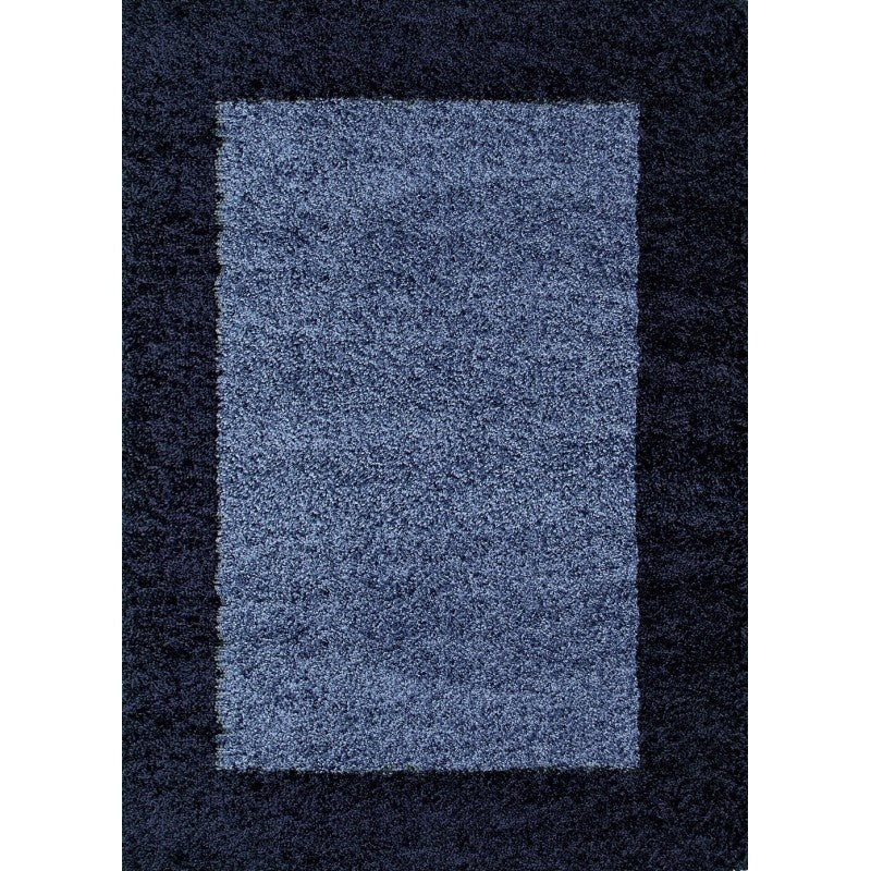 High-pile floor rug - Edge Blue