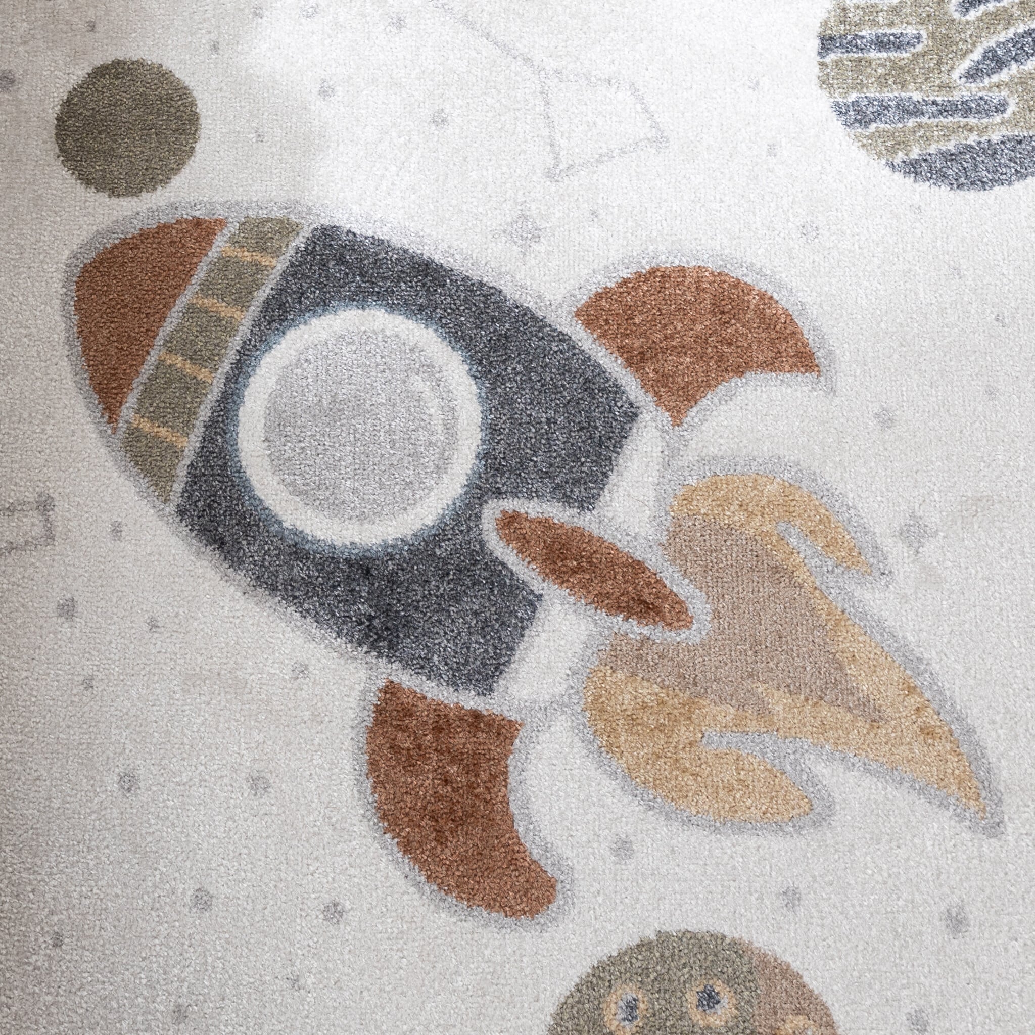 Washable Kids Rug - Mace Rocket Cream