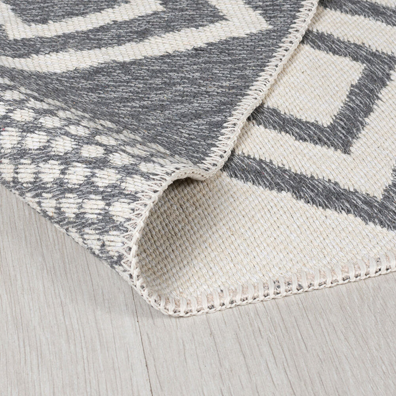 Geometric floor rug - Decio Teo Grey/White