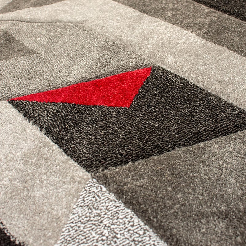 Modern floor rug - Hando Arora Grey/Red