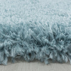 Round high-pile floor rug - Fuzzy Light Blue