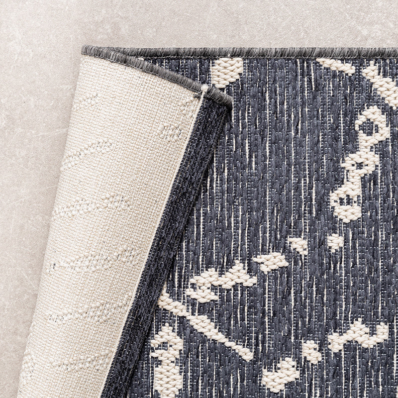 Modern Outdoor Rug - Porto Aztec Gray/Blue