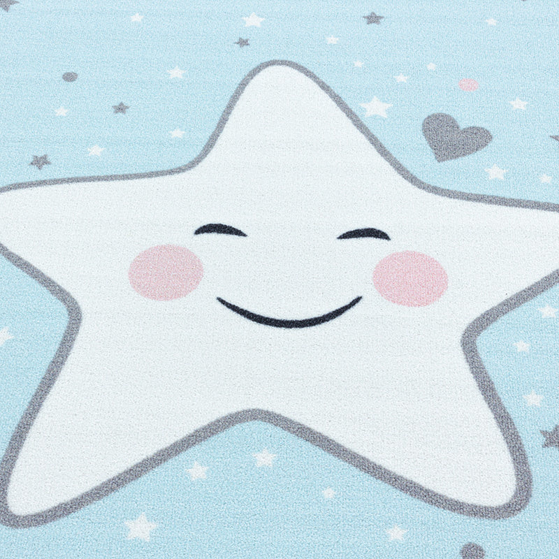 Children's floor rug - Pleun Star Blue