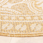 Round Outdoor Rug - Summer Oriental Yellow