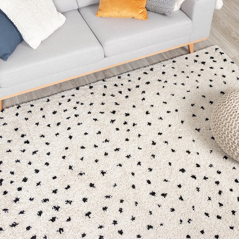 High Pile Rug - Grand Dots Cream/Black