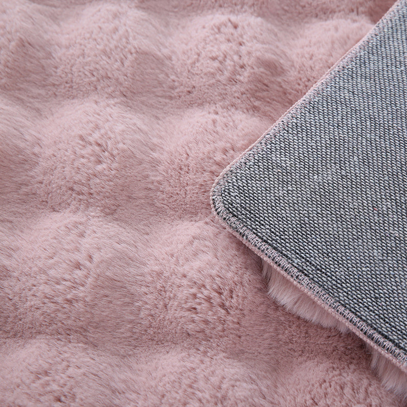 Soft high-pile floor rug - Ambrey 3D Pink