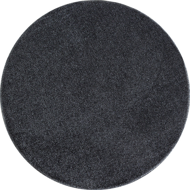 Round Low Pile Floor Rug - Asa Grey